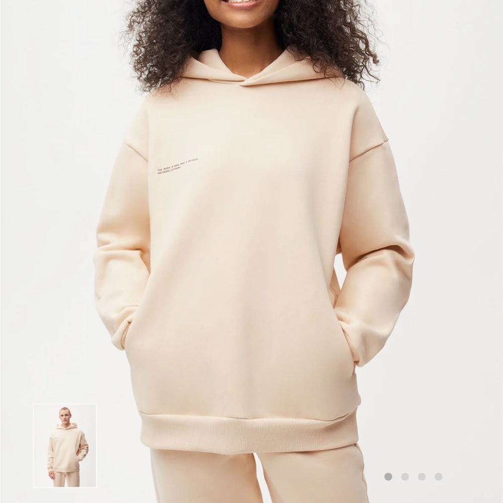 Pangaia signature hoodie sand recycled cotton
